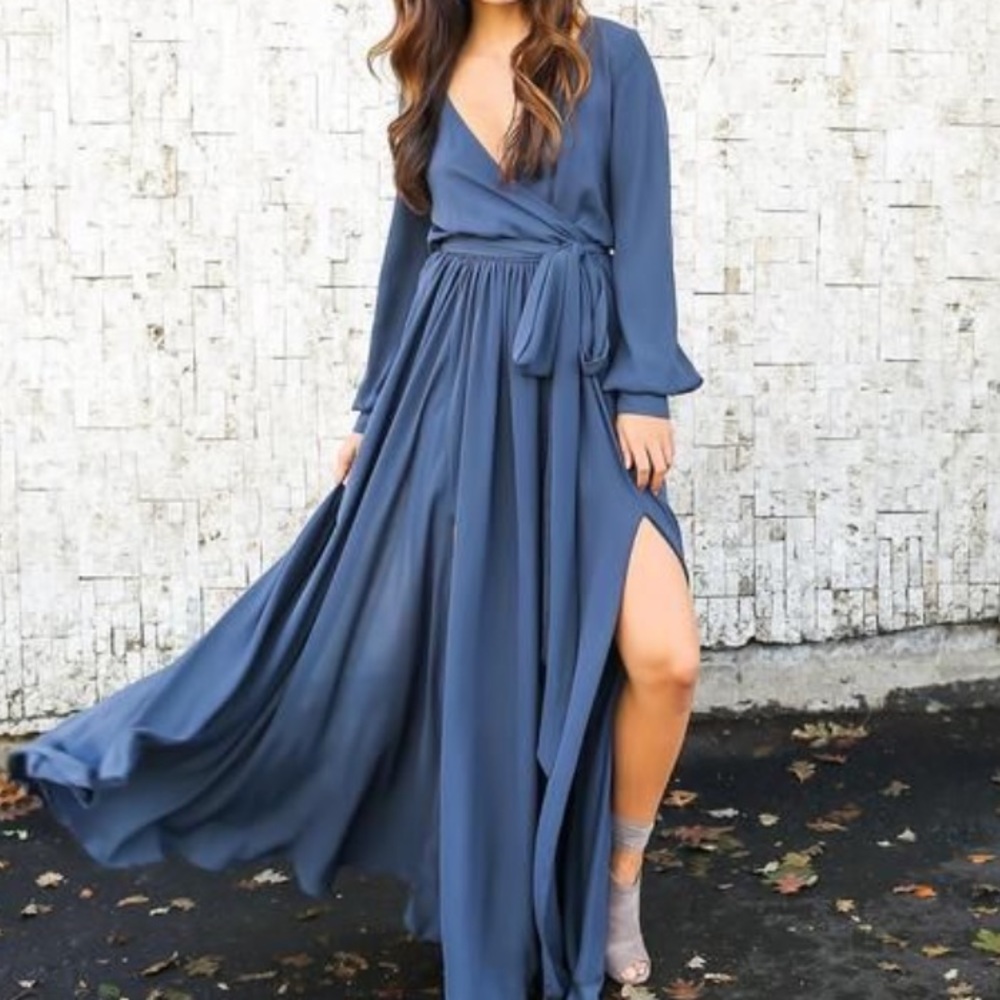 Vici Long Sleeve Diana Maxi Dress Charcoal LG
